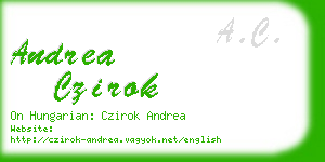 andrea czirok business card